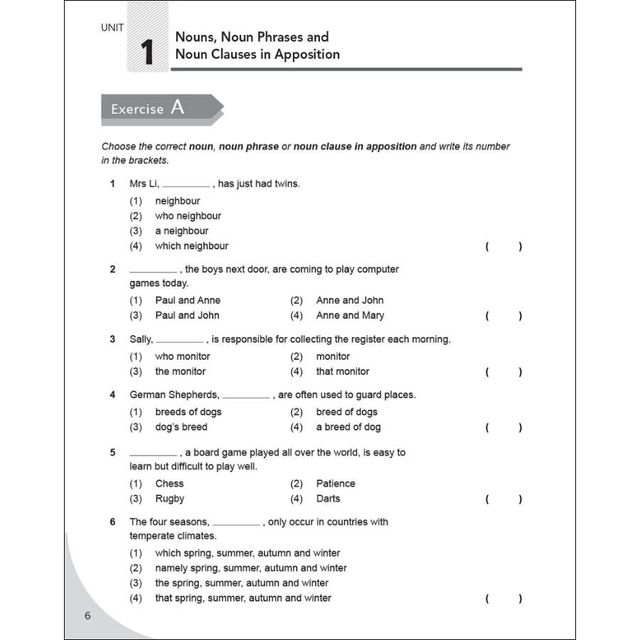 Topical Grammar Practice 6