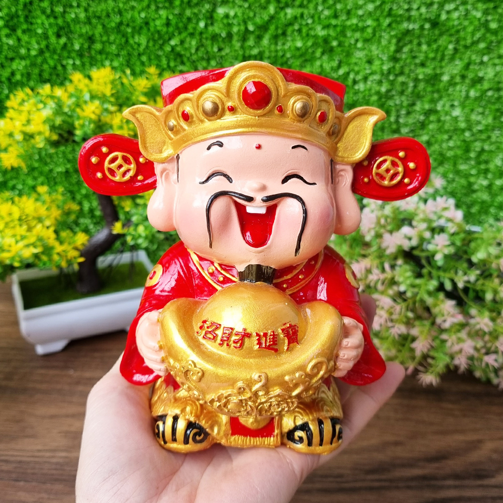 Tượng Thần Tài may mắn size 14cm chiêu Tài tấn Lộc