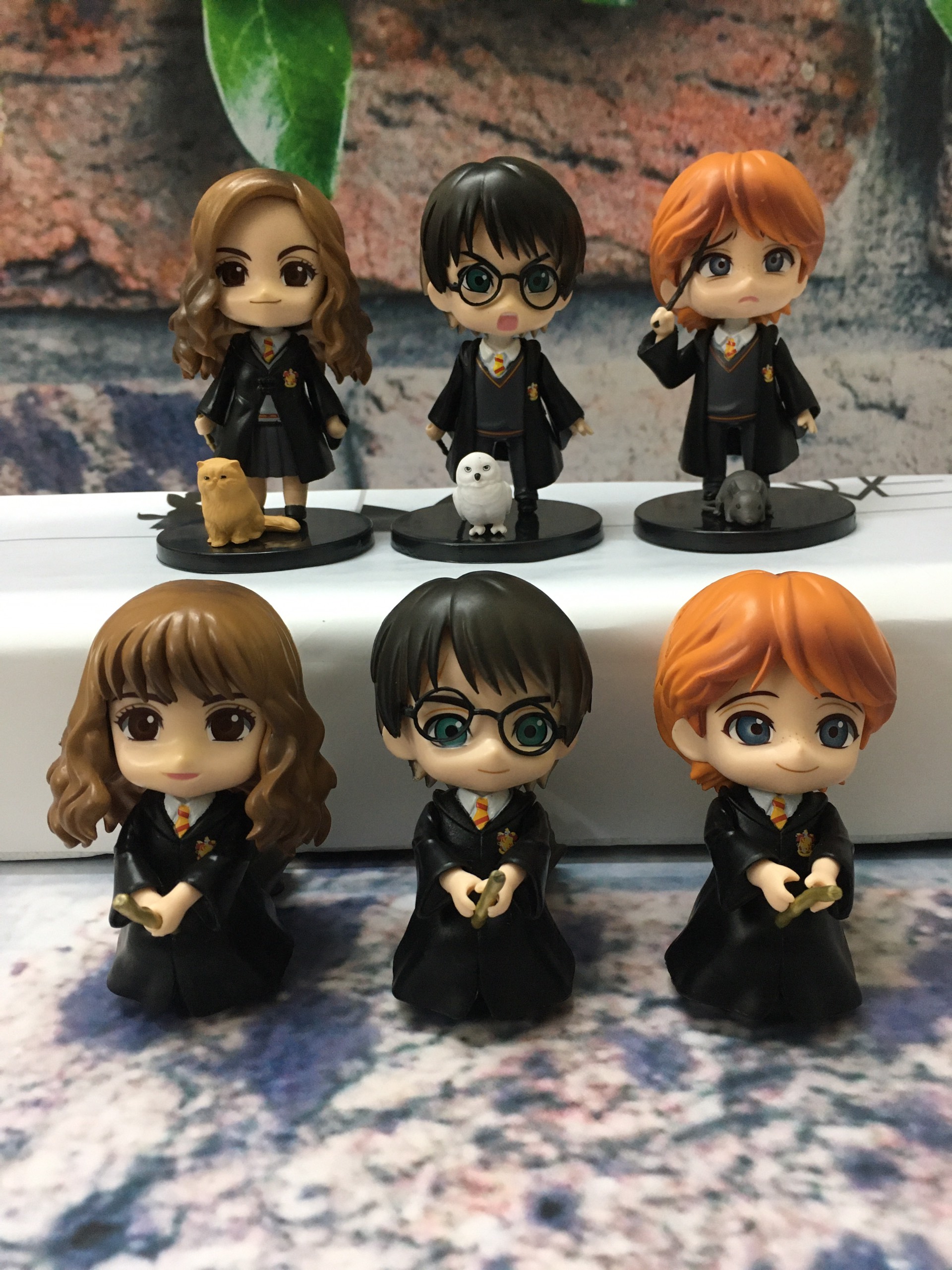 Bộ Sưu Tập Mô hình để bàn 6 nhân vật Harry Potter phong cách Chibi siêu đáng yêu, cao 9-10cm, cử động được khớp tay