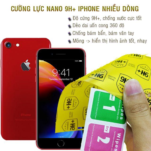 Dán cường lực nano dẻo mặt trước, sau cho iPhone 4, 4s, 5, 5s, 6, 6s, 7, 8