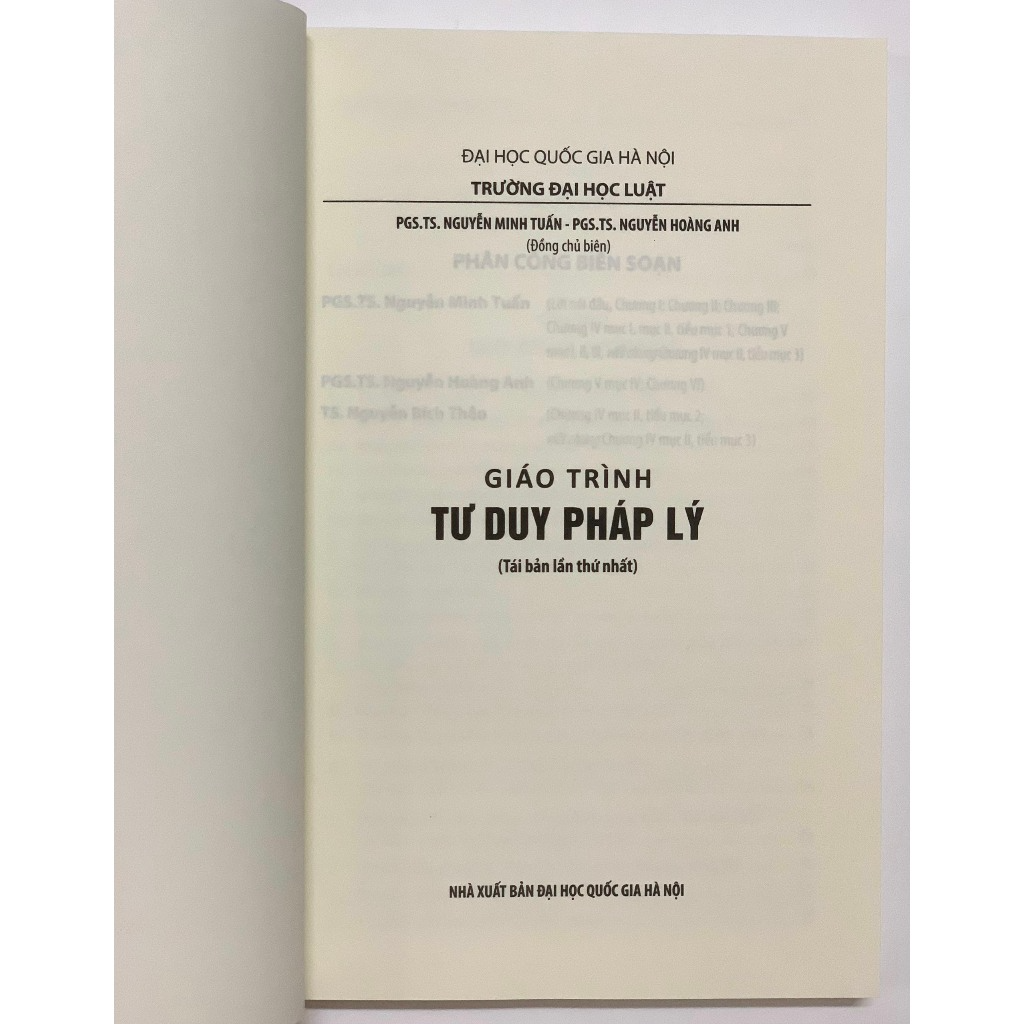 Sách - Giáo Trình Tư Duy Pháp Lý (Tái bản lần thứ nhất)