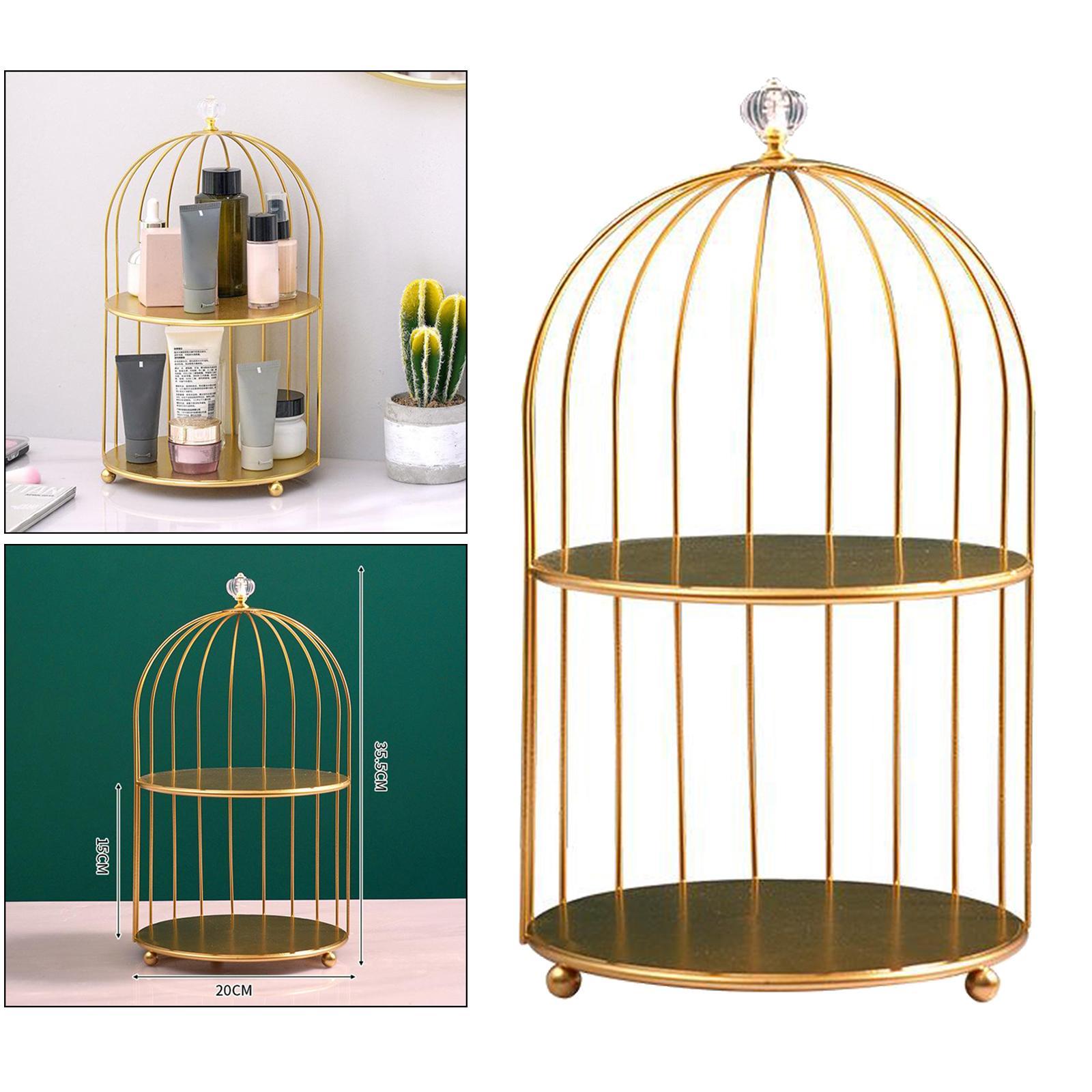 Bird Cage Desktop Perfume Organizer Holder Countertop Makeup Rack 1-Tier