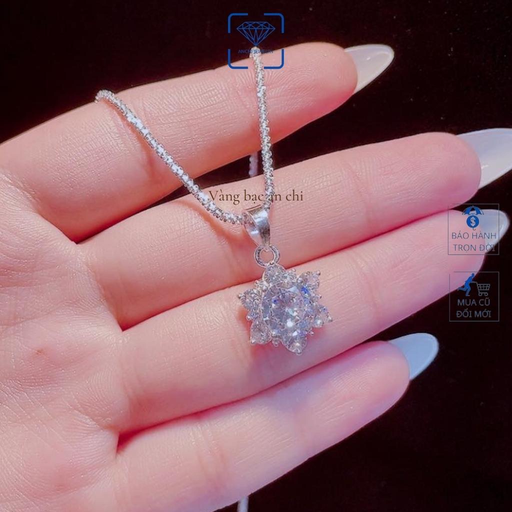 Dây chuyền vòng cổ bạc nữ mặt hình cá heo đính đá thời trang, trang sức Anchi jewelry