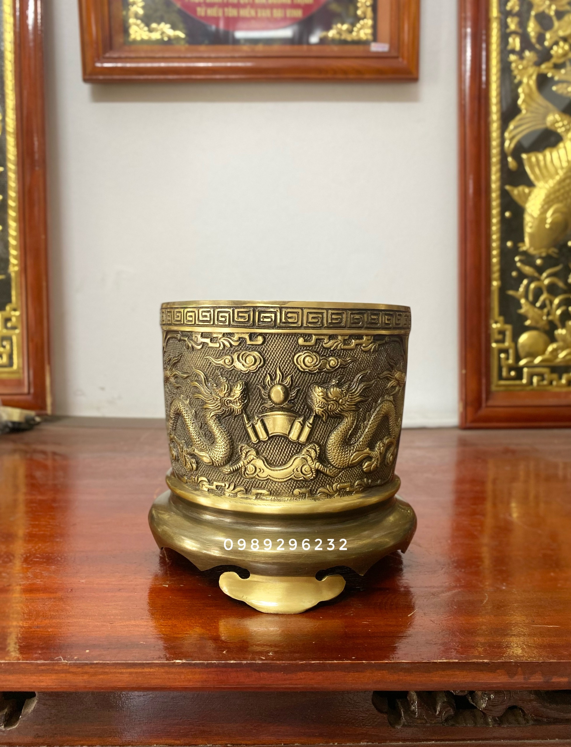 Lư hương , bát cắm nhang bằng đồng vàng hun 20