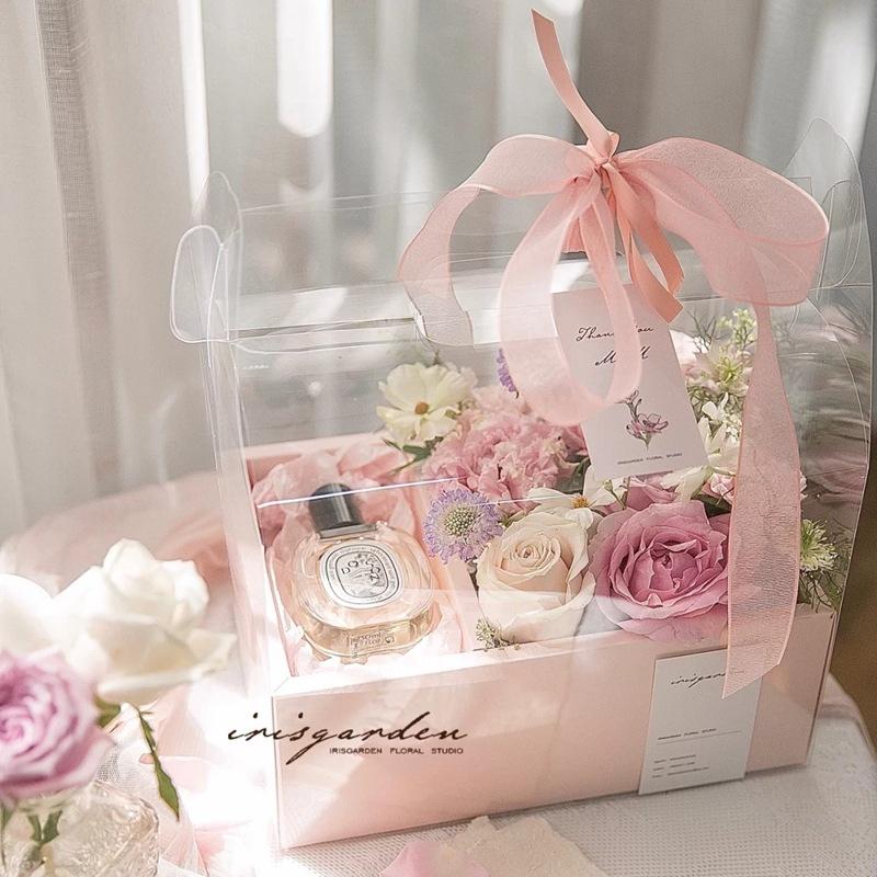 Hộp Đựng Bánh Và Hoa Hộp Quà Tặng MICA Trong Suốt 2 Ngăn Cho Sinh Nhật Valentine 8/3