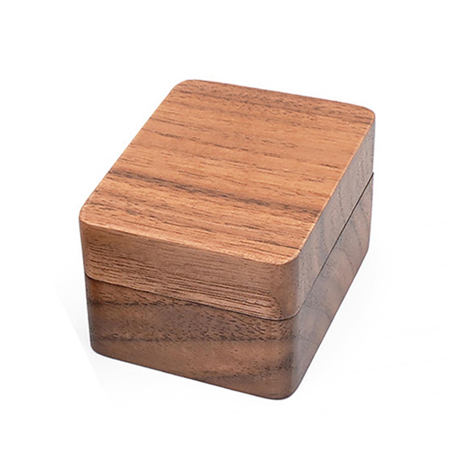 Wooden Jewelry Box Wedding Ceremony rings Bearer Box Travel Case Showcase