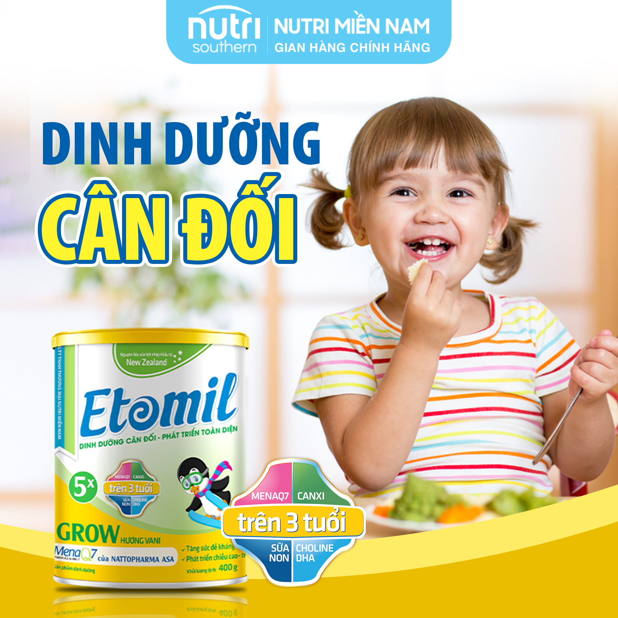 Sữa Etomil 5X Grow hộp 700g - Giúp bé tăng cường phát triển chiều cao