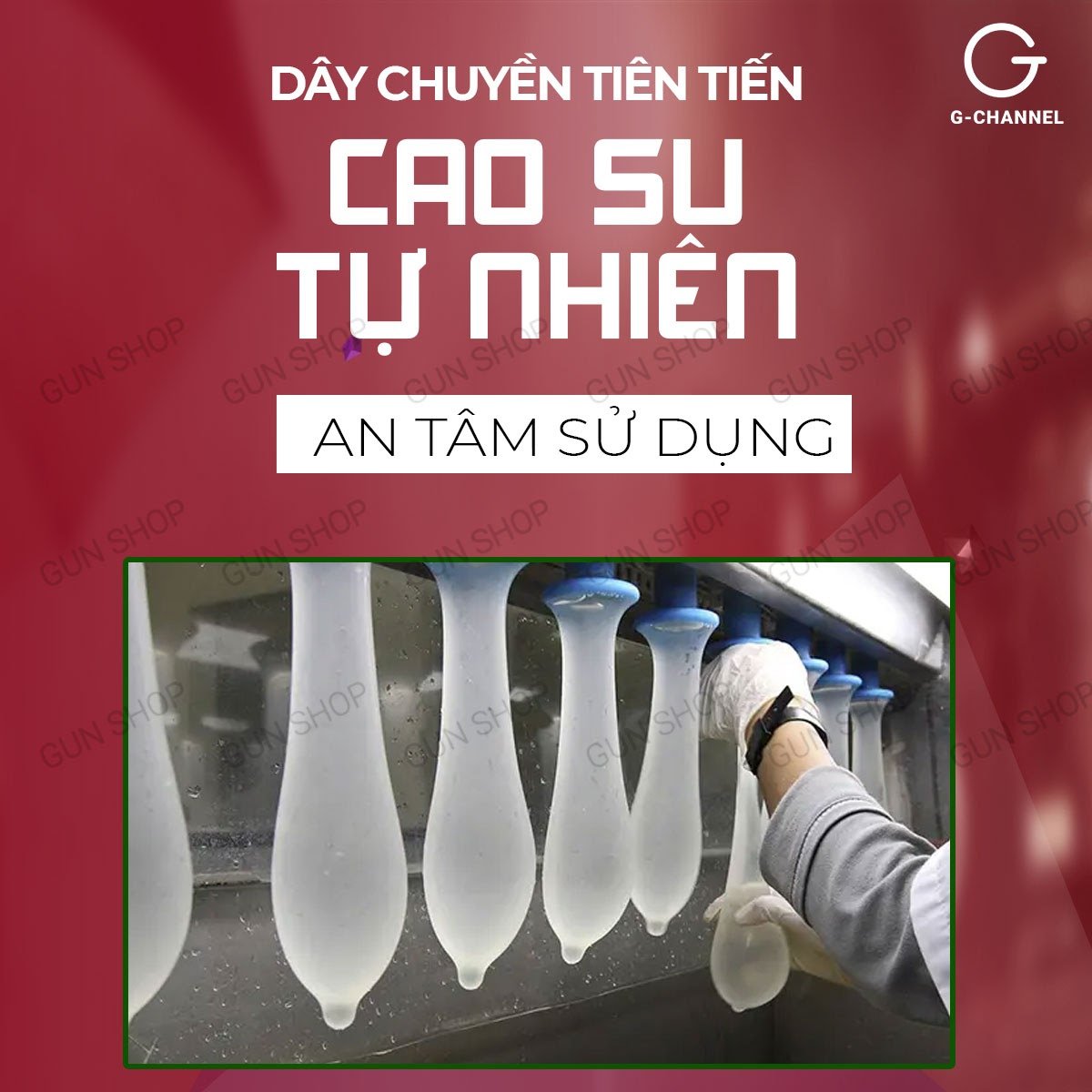 [Hộp 144 cái] Bao cao su OKHQ - Hương dâu kèm 1 chiếc BCS Gun Super Thin