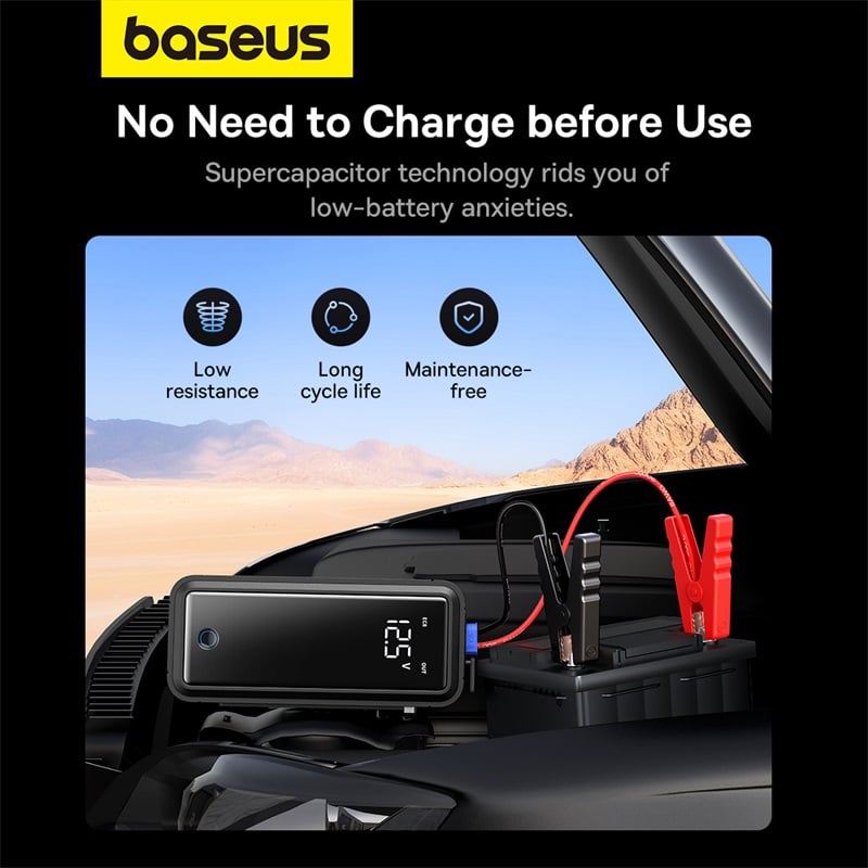 Bộ Kích Bình Siêu Tụ Dùng Cho Xe Hơi Baseus Super Energy Mega Series Supercapacitor Car Jump Starter 3000A - Hàng chính hãng