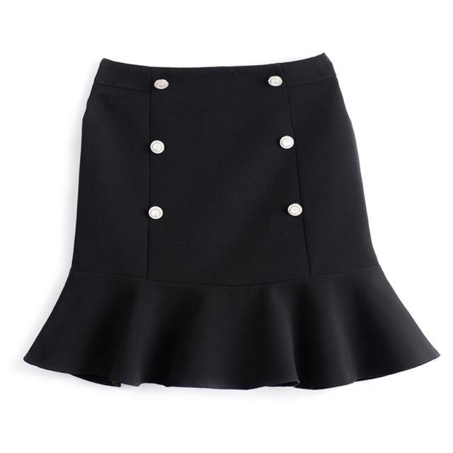 Chân váy đuôi cá dáng ngắn đính cúc thời trang nữ