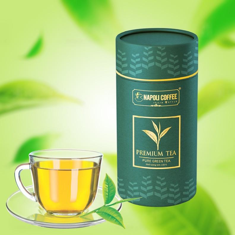 Trà Xanh Cầu Đất Đà Lạt Cao Cấp Napoli Premium Tea 100g - Định thần, Đậm vị, Hậu ngọt thơm lâu