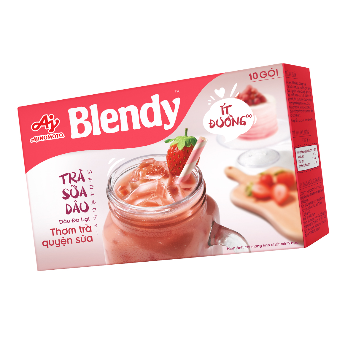 Combo 2 hộp Trà sữa Dâu Blendy 180g