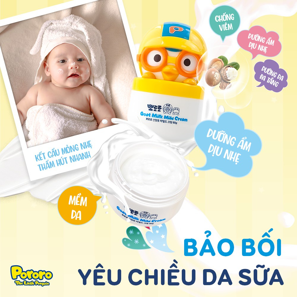 Kem dưỡng ẩm sữa dê trẻ em Goat Milk Cream Pororo Hàn Quốc 60g