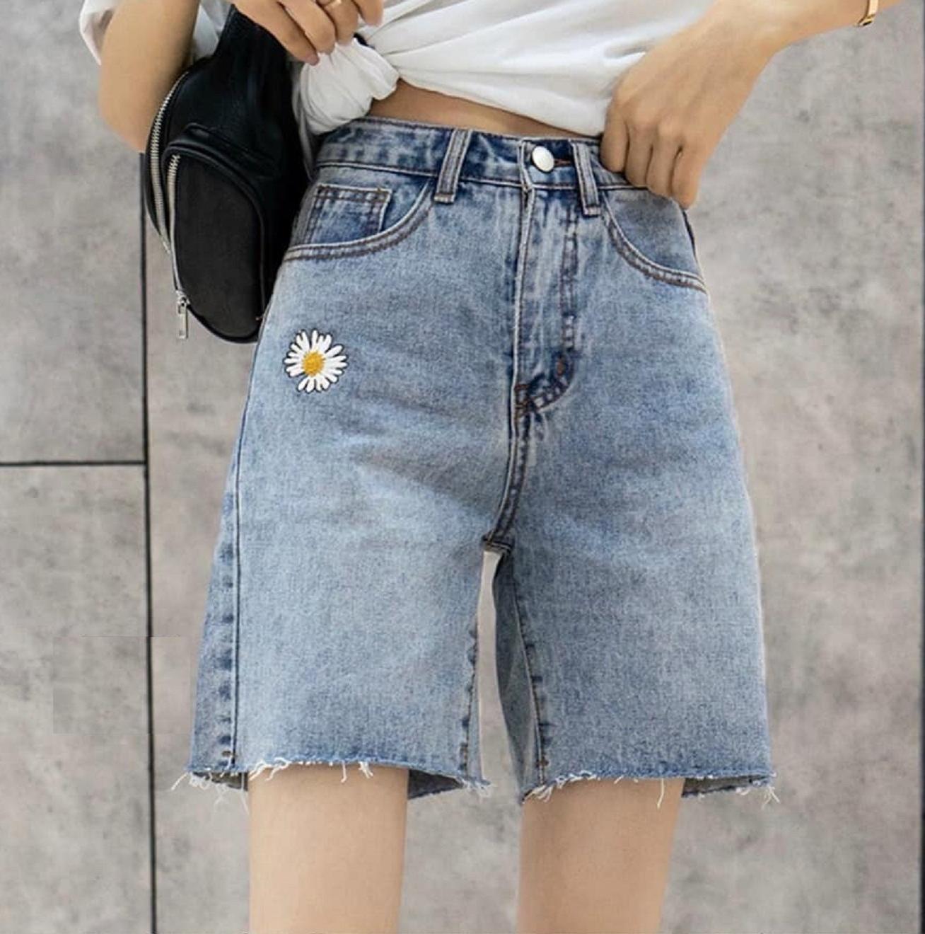 QUẦN SHORT JEAN NỮ NGỐ THÊU HOA  - GV5277