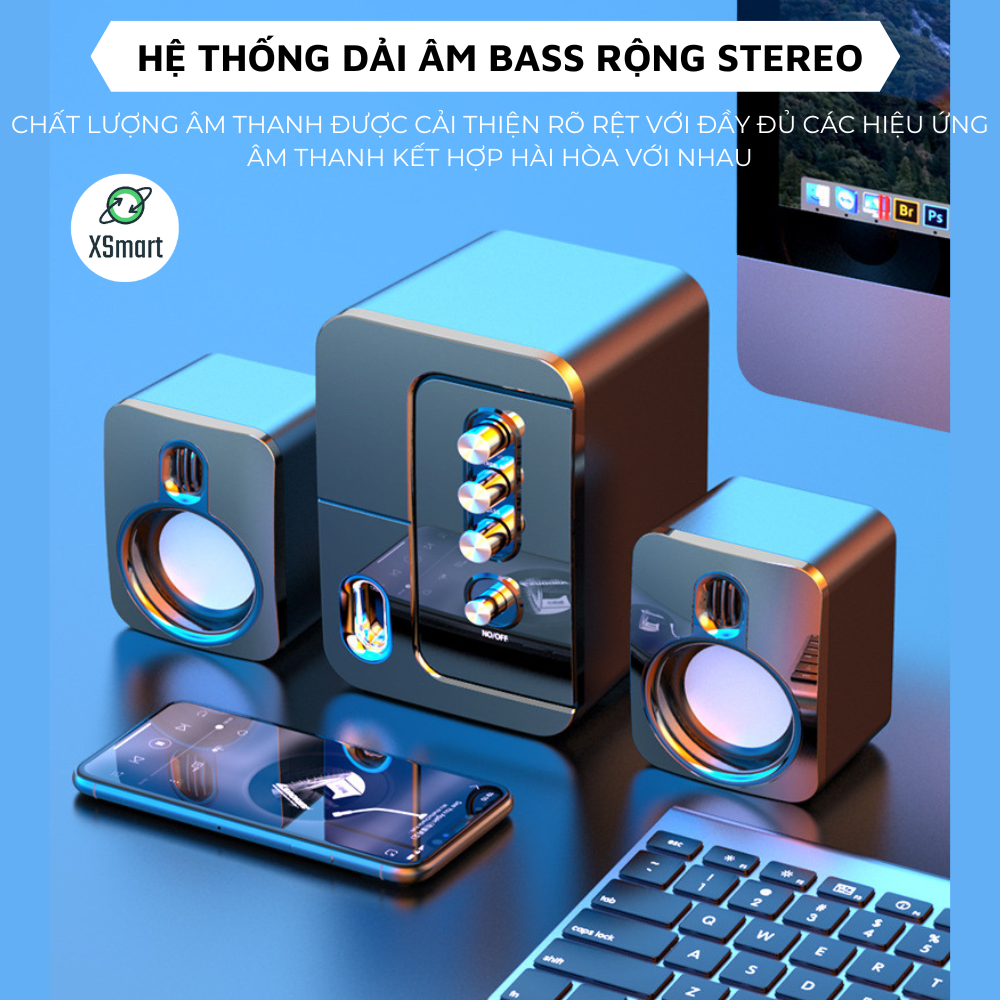 Loa Vi Tính 2.1 Ziyou Z5 Âm Thanh Vòm 3D Stereo Bass Hay Có thể Tùy Chỉnh Bass Treble, Nghe Nhạc Xem Phim Cực Thích, Tương Thích Với Nhiều Thiết Bị Laptop, Pc, Điện Thoại-Hàng Chính Hãng