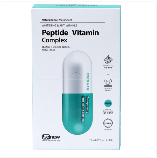 Hình ảnh Hộp 10 miếng mặt nạ Peptide cao cấp Hàn Quốc BENEW - Peptide Vitamin Complex mờ/ giảm nếp nhăn dưỡng trắng da