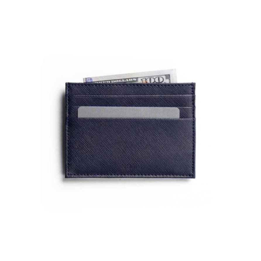 Ví mini nữ, ví nam Card ZERO Da Saffiano Nhập Khẩu Cao Cấp Chống Thấm Nước Unisex