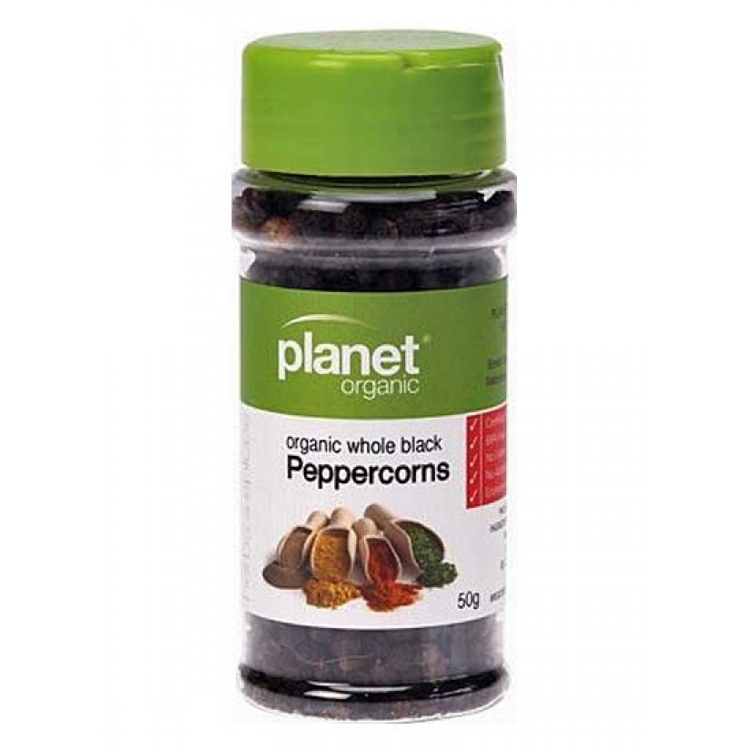 Hạt tiêu đen (peppercorns black) hữu cơ Planet Organic 50g