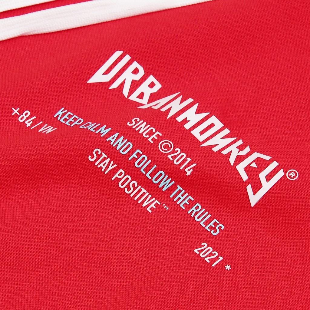 Áo Hoodie URBAN MONKEY ESSENTIAL 2021 2.0 Đỏ Hình In Nổi Bật