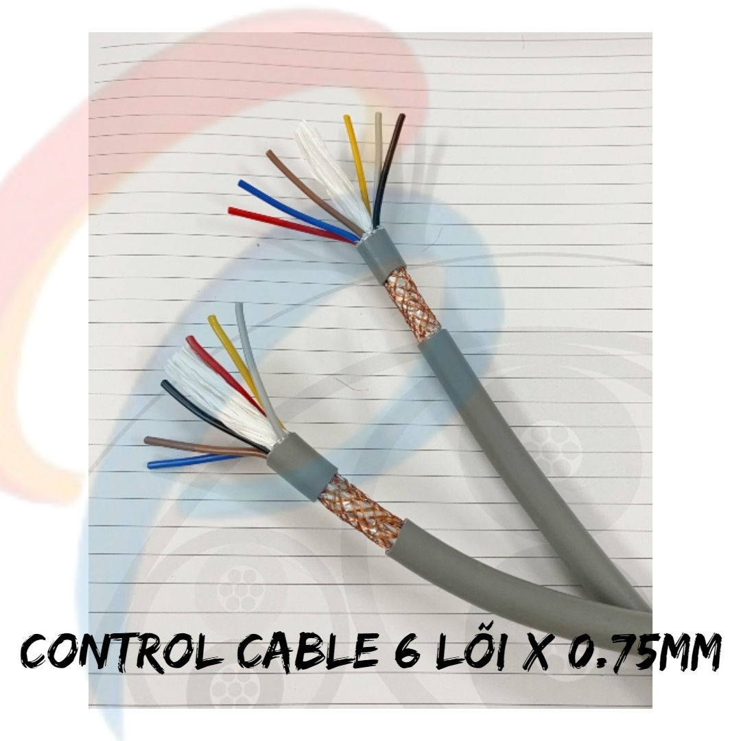 Cáp điều khiển 6 lõi x 0.75mm có lưới chống nhiễu điện áp 500 volt