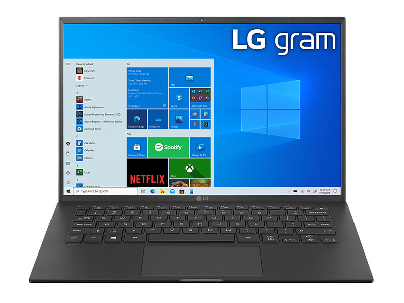 Máy Tính Xách Tay Laptop LG Gram 14Z90P-G.AH75A5 Core i7-1165G7/ RAM 16GB 4266MHz/ M.2(2280) Dual SSD slots - NVME:  512GB/ Intel Iris Xe Graphics / 14.0&quot;(30.2cm) WUXGA (1920*1200) IPS/ / BT 5.1/ Pin 72WHrs/ Obsidian Black/ Win 10/ 999g - Hàng Chính Hãng