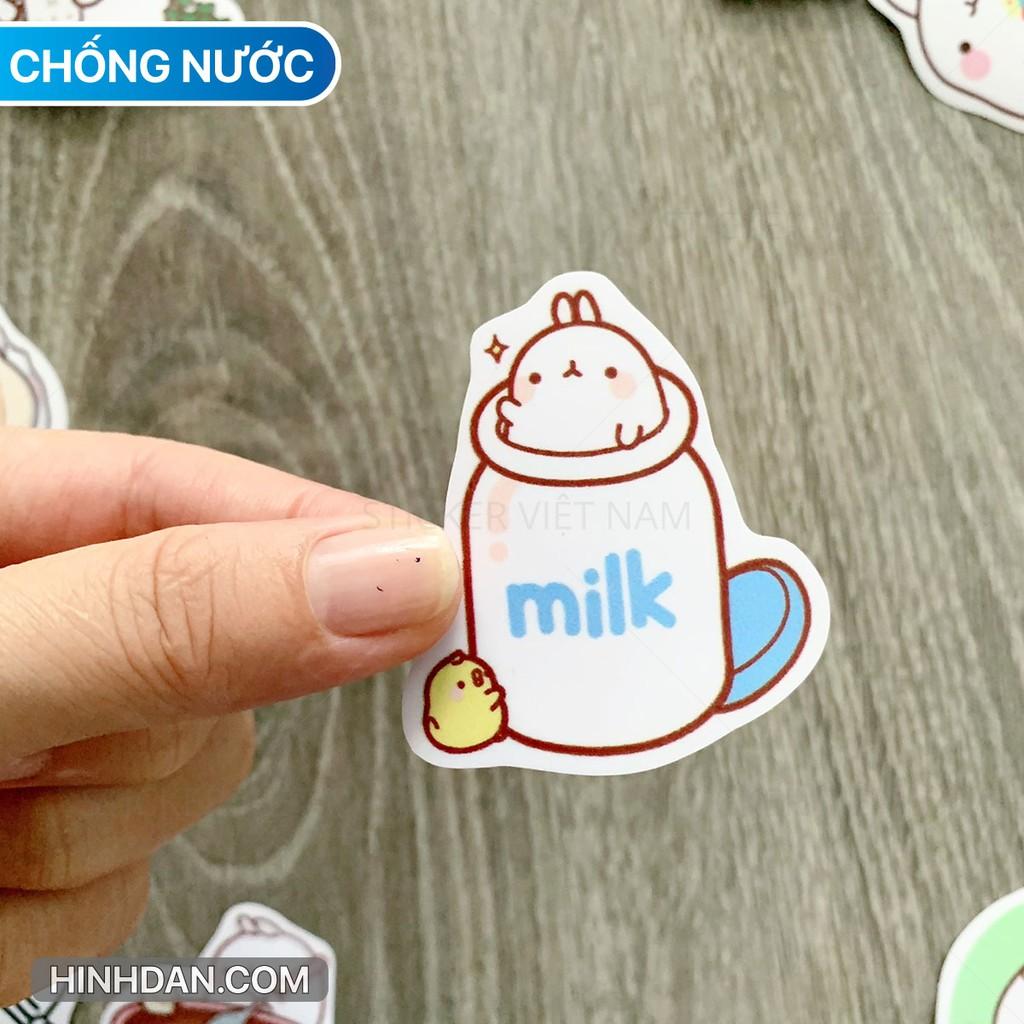 Molang Sticker Dễ Thương - Dán Trang Trí - Chất Liệu PVC Cán Màng Chất Lượng Cao Chống Nước, Chống Nắng, Không Bong Tróc Phai Màu