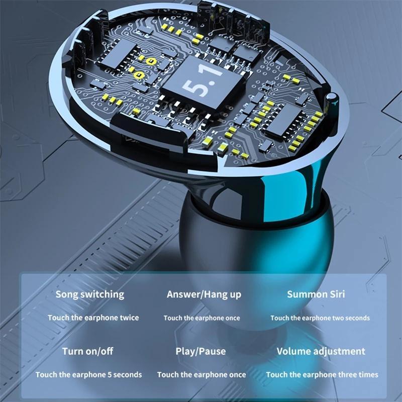 Tai Nghe Không Dây Bluetooth 5.1 Chống Thấm Nước Điều Khiển Cảm Ứng Tzzzl M10 TWS Kèm Hộp Sạc
