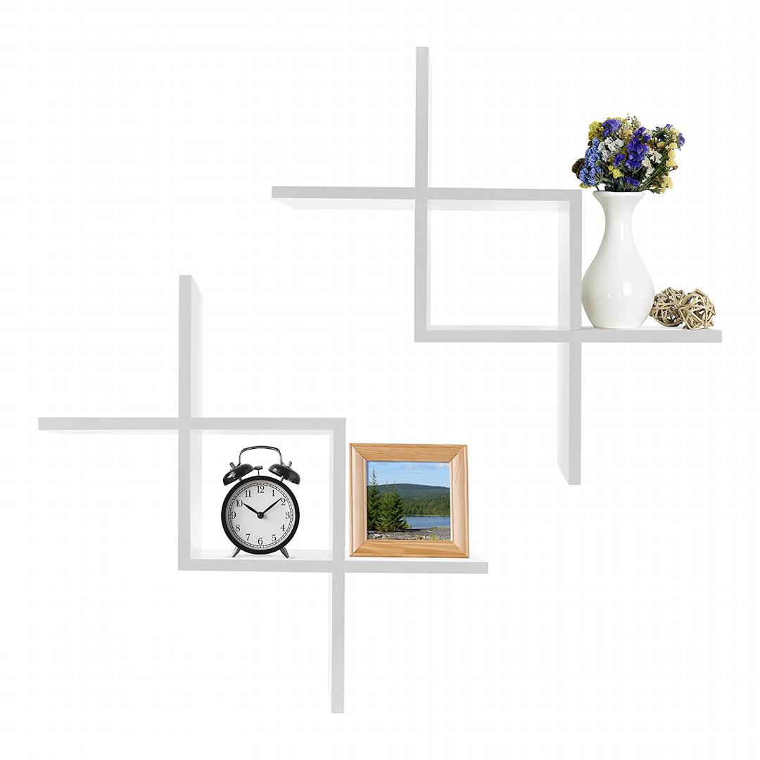 Kệ gỗ treo tường trang trí hiện đại SMLIFE Woody | Gỗ MDF dày 17mm chống ẩm | D48.5xR15xC48.5cm