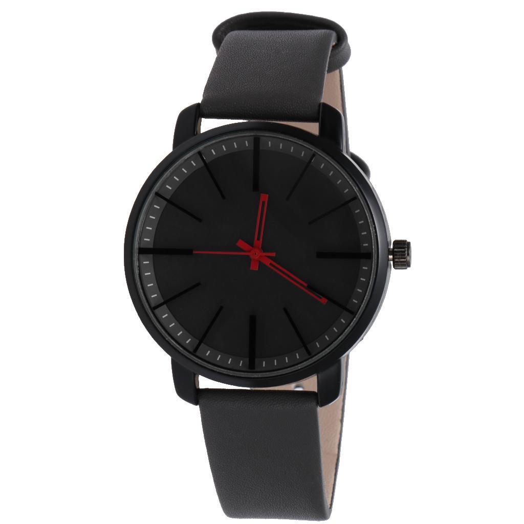 Men's Watch PU Leather Band Analog Quartz Wrist Watches Fashion Gift