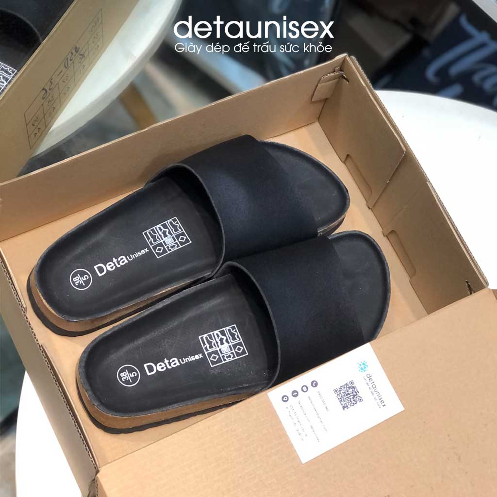 Dép quai ngang đế trấu đi mưa chống nước Detaunisex - DETA12F