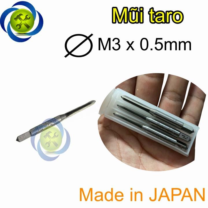 Mũi taro M3 x 0.5 HTD-M305 JAPAN bộ 3 mũi