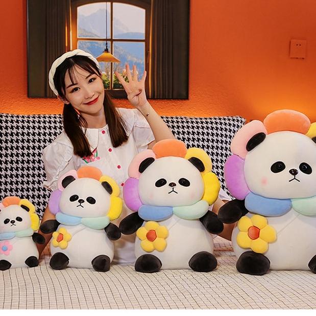 Gấu bông gấu trúc bông hoa đáng yêu, Gấu mặt hoa siêu cute
