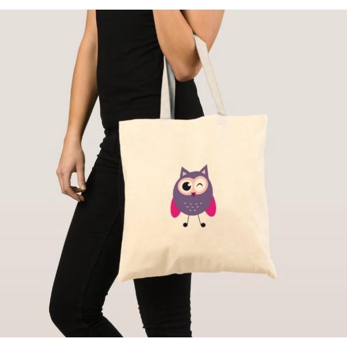 Túi vải Canvas bộ sưu tập Chú Chim Sơn Ca kích thước 38x33x10cm Trương Gia Túi Vải - Túi Canvas - Cú có gai vui vẻ