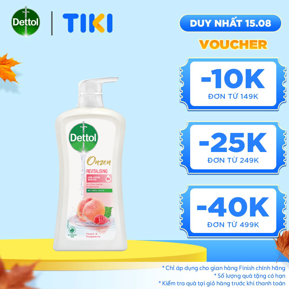 SỮA TẮM DETTOL ONZEN DƯỠNG DA ĐÀO &amp; PHÚC BỒN TỬ 950G/CHAI