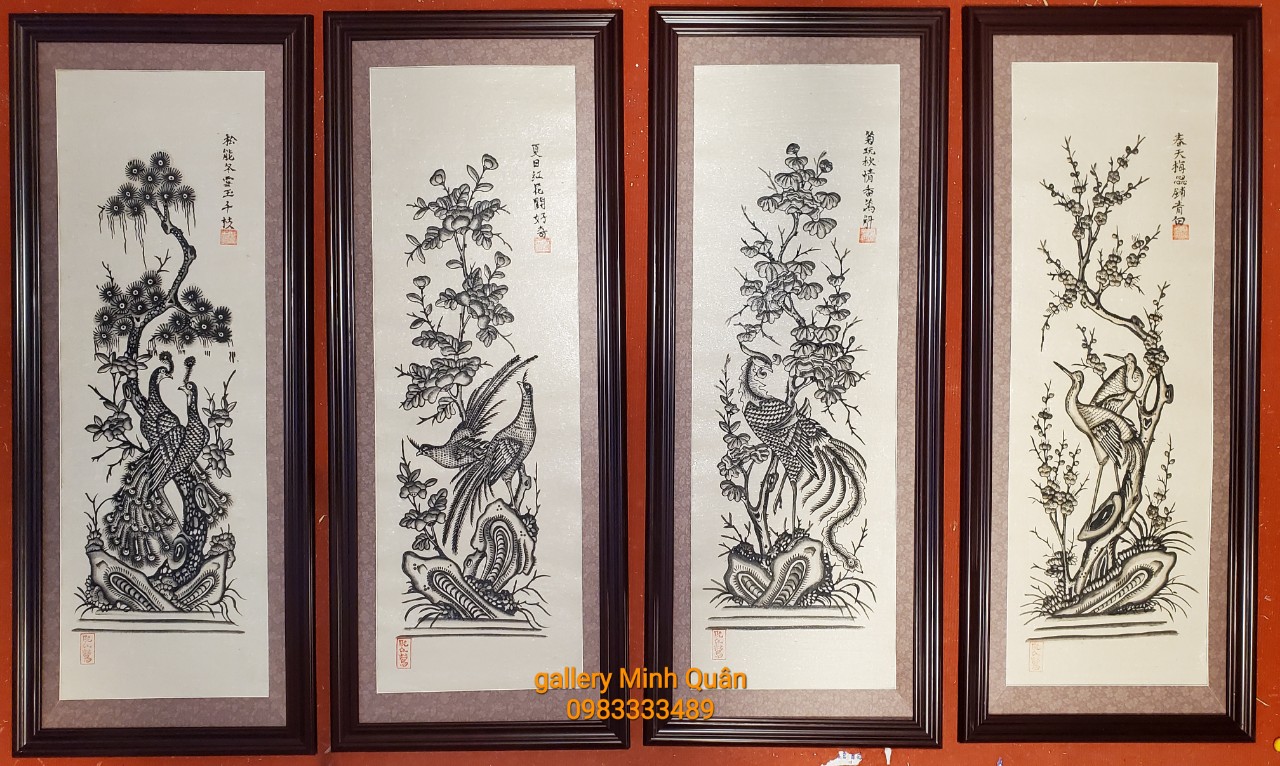 Tranh dân gian Đông Hồ-TÙNG CÚC HỒNG MAI