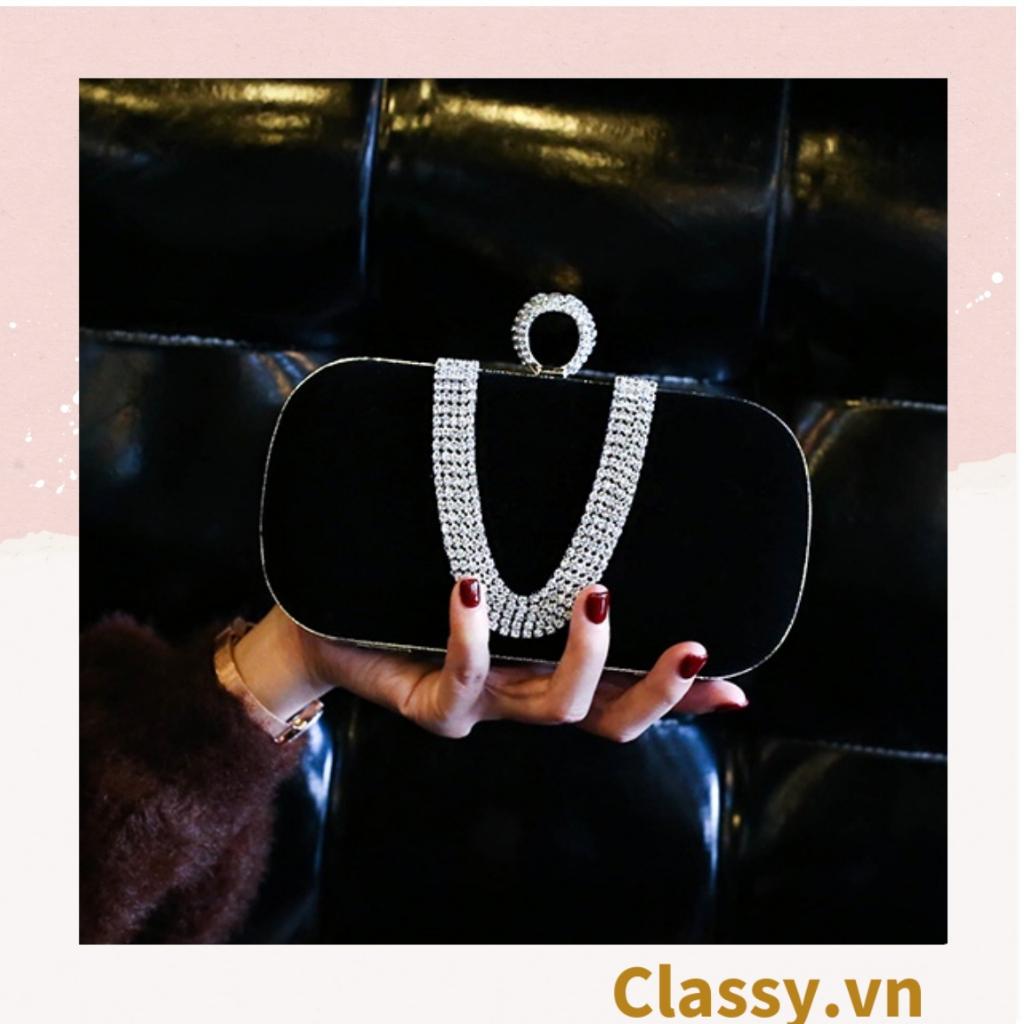 Cốp nhung - Clutch Classy nhung đi tiệc siêu sang Dài 18 CM X Cao 6 CM, đựng vừa điện thoại, son môi T262