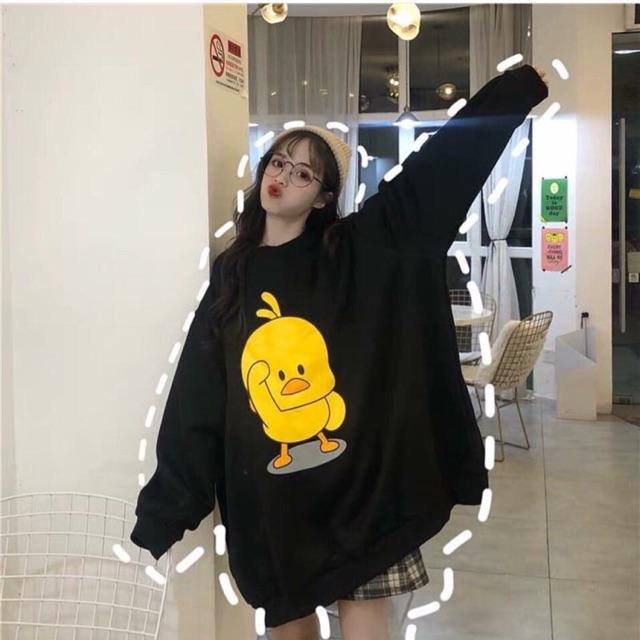 Áo hoodie nữ in vịt con dễ thương