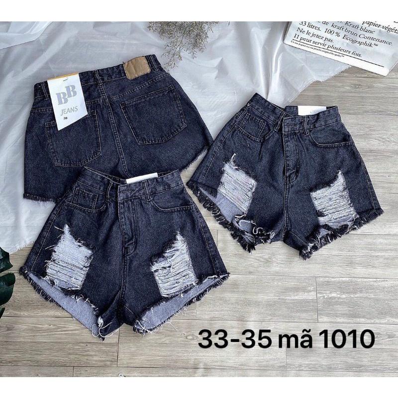 QUẦN SORT JEAN BIGSIZE XÁM ĐEN RÁCH TO MÃ06