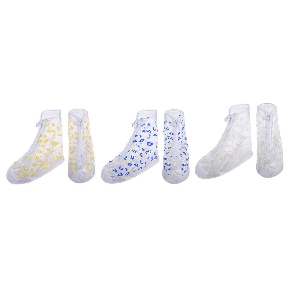 Waterproof Shoe Covers Reusable Overshoes Galoshes Anti-Slip Boots Protector with Zipper Closure