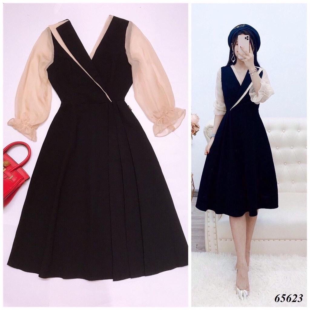 Đầm xòe tiểu thư phối voan xinh xắn cho nàng / có size XXL