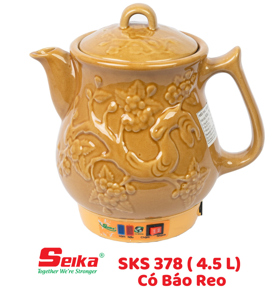 Siêu sắc thuốc bằng điện tự động Seika 4.5L - SKS378 (Gốm sứ Bát Tràng) hàng chính hãng