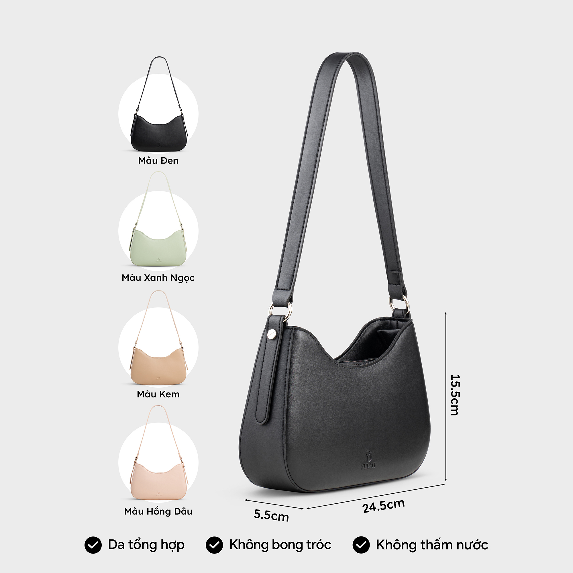 Túi Yuumy ( Thời trang nữ thiết kế đơn giản size 25 - Túi đeo vai da Seasand YN266 )