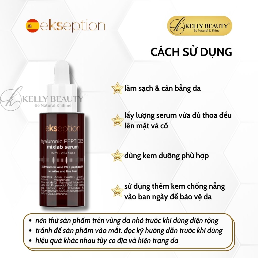 Ekseption Hyaluronic PEPTIDES mixlab serum - Tinh Chất Phục Hồi Chống Lão Hóa Da | Kelly Beauty