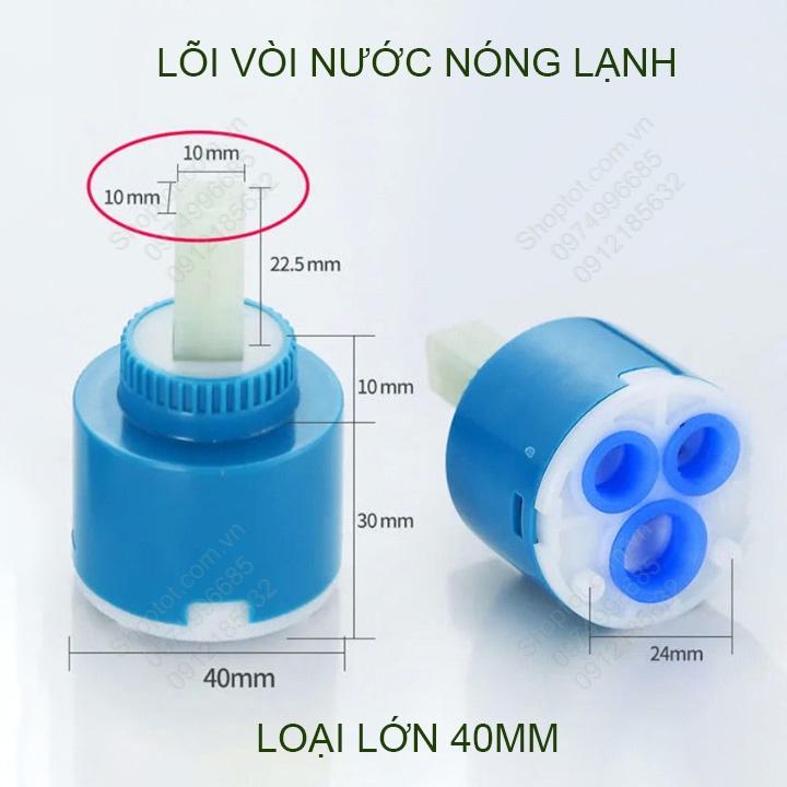 Lõi vòi nước nóng lạnh, dùng cho vòi chậu rửa lavabo, vòi chậu bếp, vòi sen tắm, loại D25mm, D35mm hoặc D40mm tùy chọn