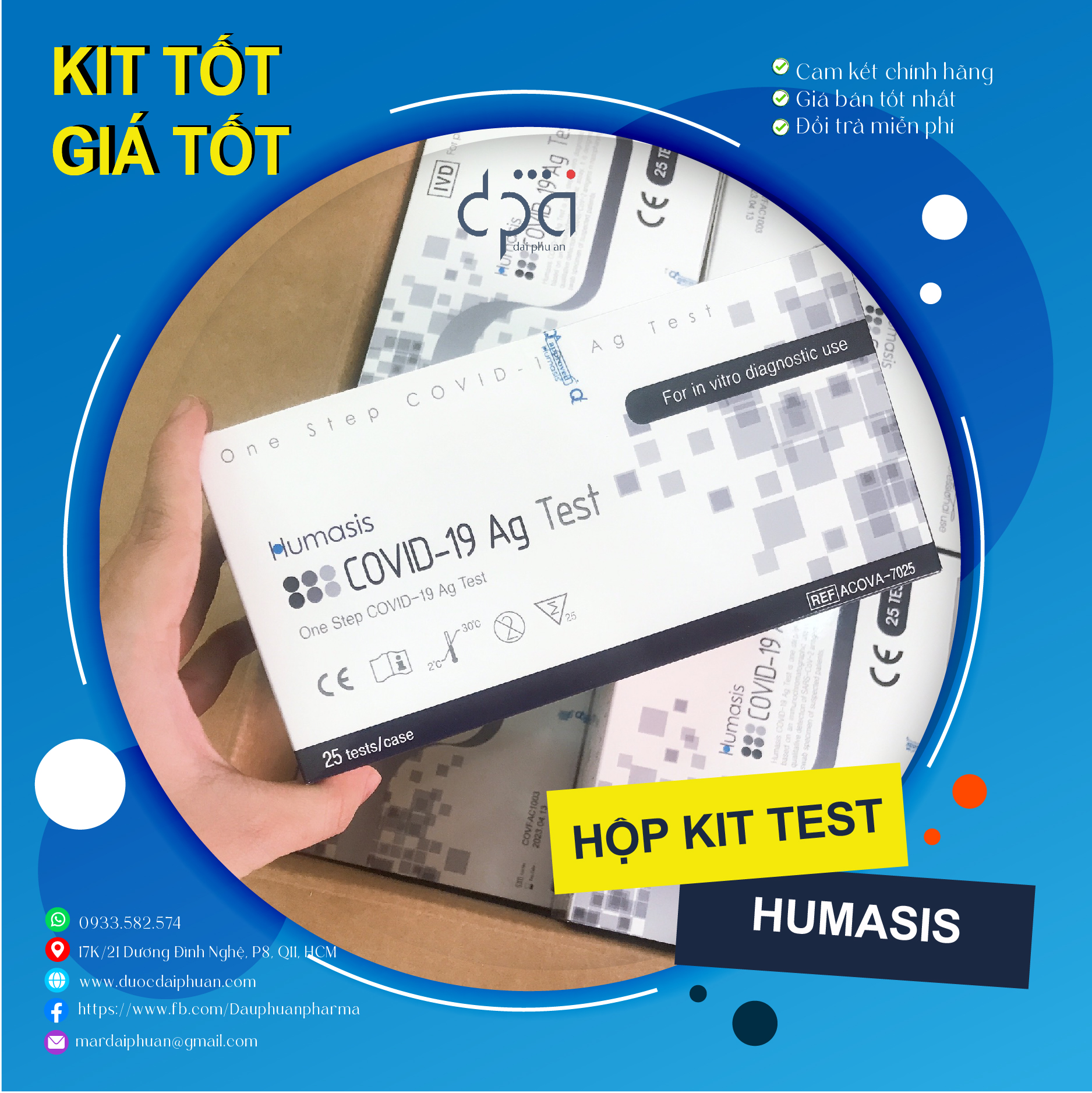 [Tặng hộp khẩu trang Tanaphar] Hộp 25 Kit test nhanh Home HUMASIS chính hãng Hàn Quốc