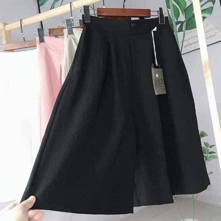 Quần ống rộng dáng lửng tới gối sang chảnh chất đũi không nhăn