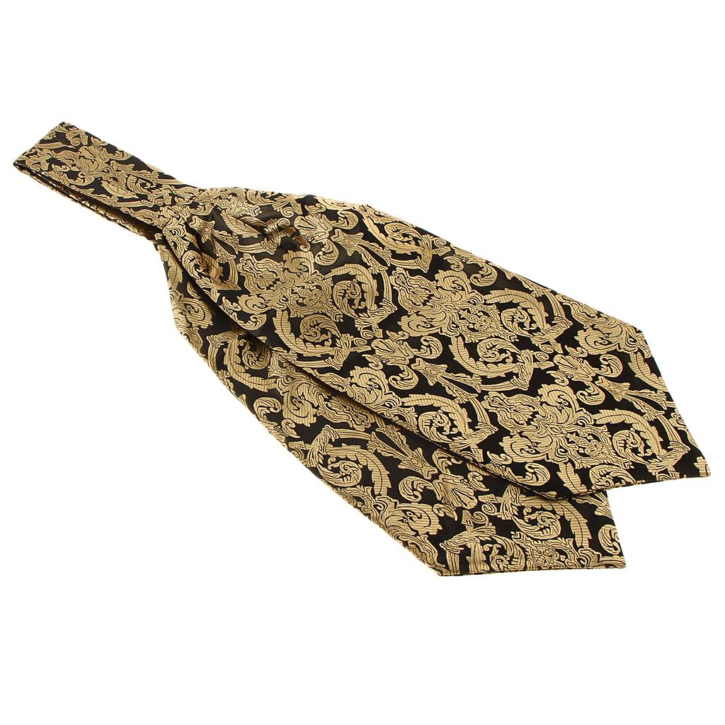 Men's Paisley Floral Ascot Tie Jacquard Woven Silk Cravat