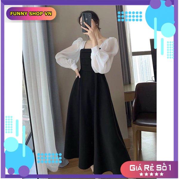 ĐẦM DỰ TIỆC CƯỚI DÁNG XÒE, CỔ VUÔNG NHẸ NHÀNG, XINH XẮN