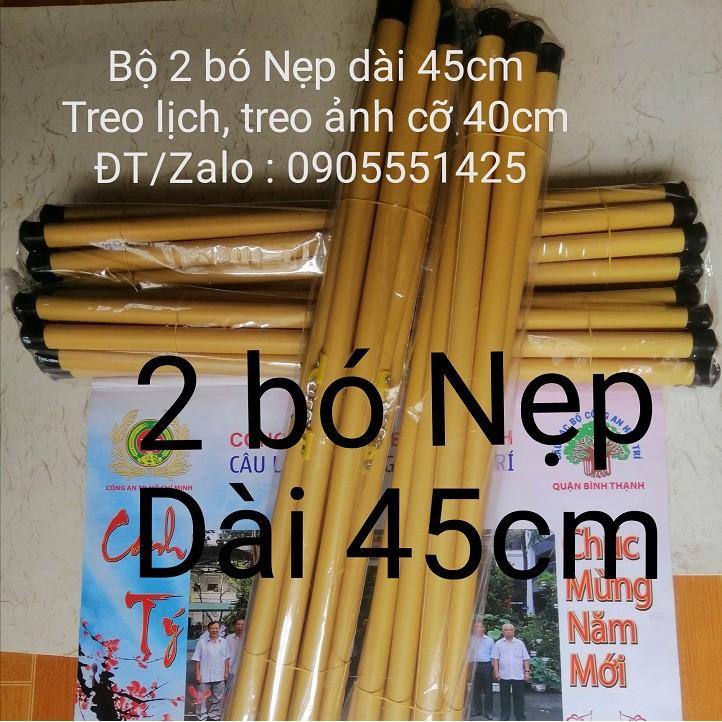 2 bó ống trúc( nẹp ) treo lịch, treo ảnh .Ống trúc( nẹp )treo tranh , Giấy thư pháp. Ống trúc ( nẹp ) dài 45cm