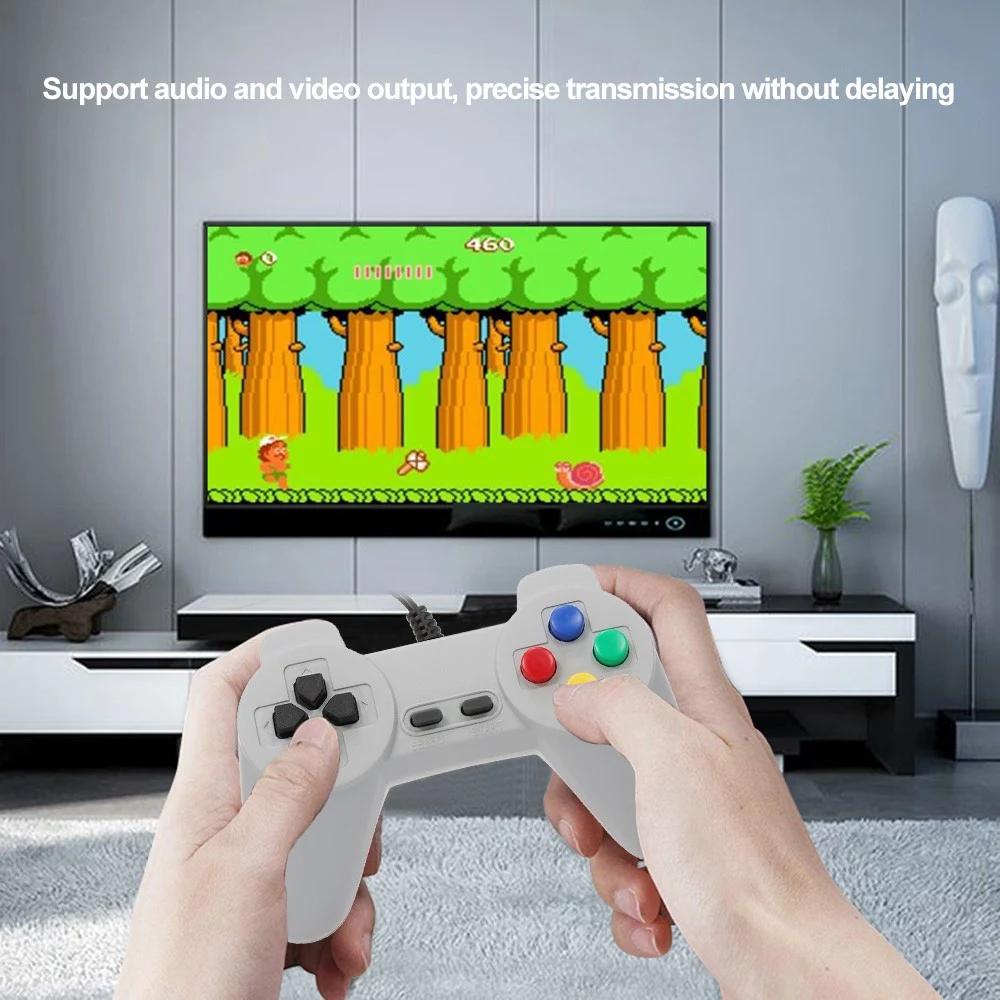 Máy chơi game 4 nút tích hợp 1000 trò chơi cổ điển kết nối Tivi 2 tay cầm hình ảnh sắc nét âm thanh sống động.
